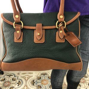 Gurkha green pebbled Leather satchel Doctor hand Bag.